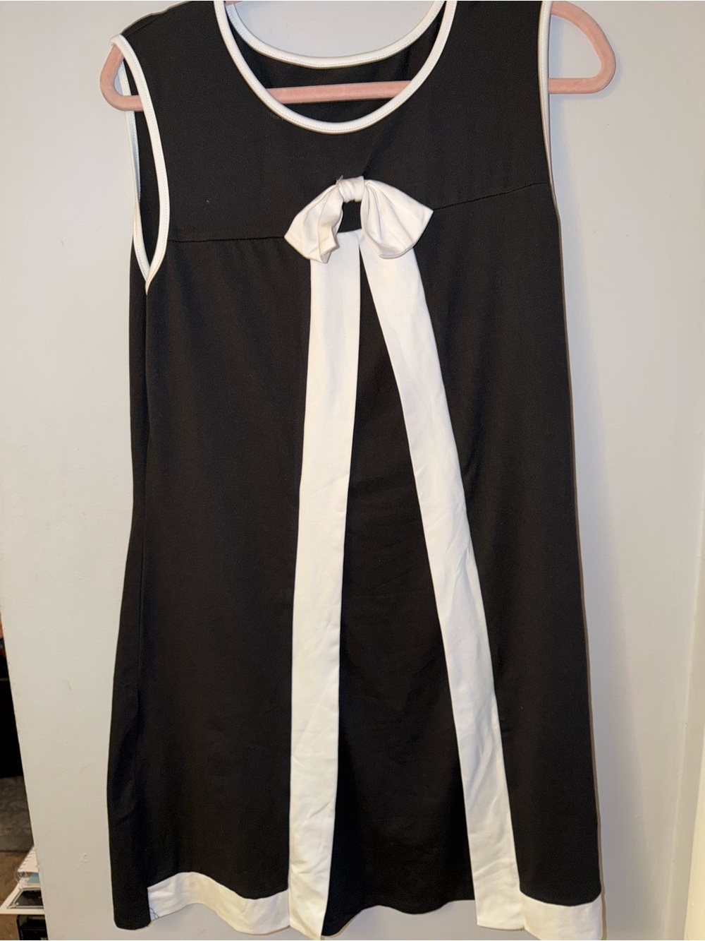 Classic Black & White Bow Dress